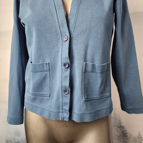 Vintage L.L.Bean Dusty Blue V-Neck Button Cardigan | Women's Medium* - Picture 4 of 12
